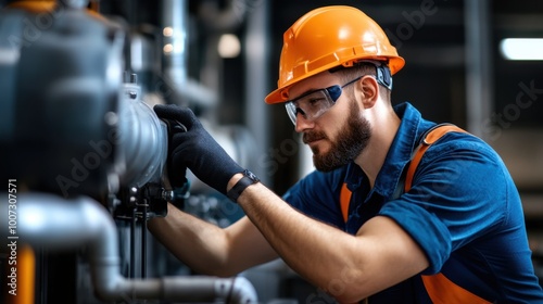 HVAC Technician Performing Maintenance on Ventilation System