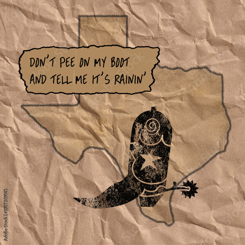 Don't pee on my boot and tell me it's rainin' - Texas idiomatic expression about catching someone making brazen attempt to deceive or lie