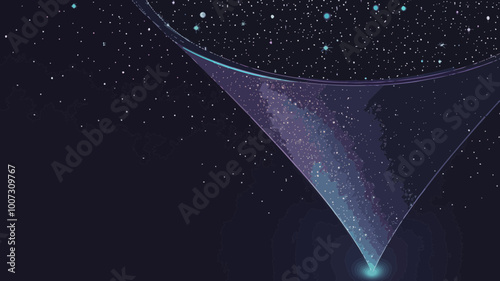 Abstract Vector Funnel of Starry Sky and Universe Elements for Big Data and Sales Concept