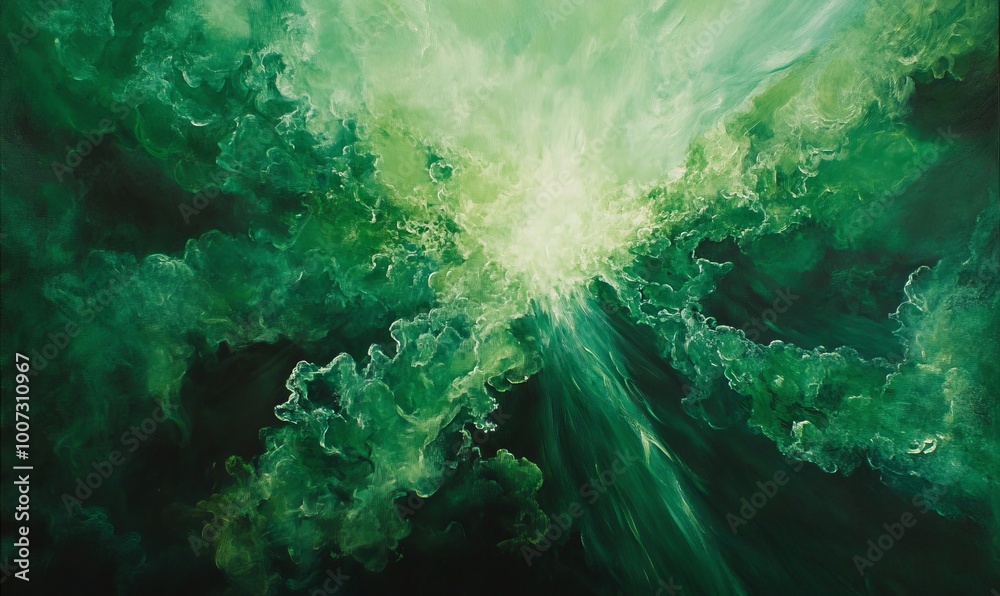 Abstract ethereal green explosion Abstract ethereal green explosion