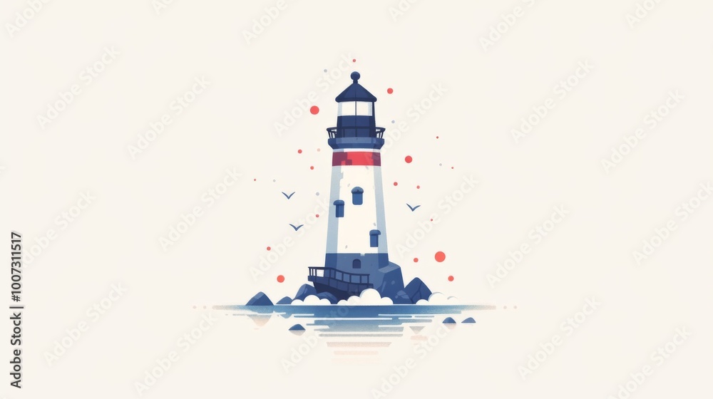 Anchor lighthouse logo. Flat style logo vector. Anchor lighthouse logo. Flat style logo vector.