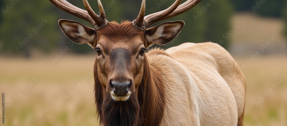 Stunning portrait of an elk roaming freely in its natural habitat Stunning portrait of an elk roaming freely in its natural habitat