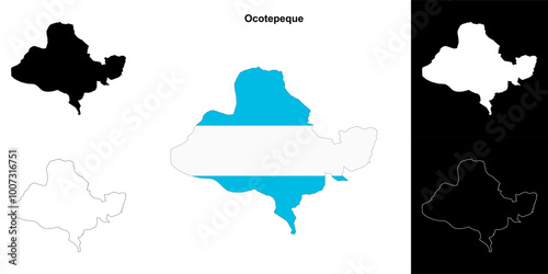 Ocotepeque department outline map set photo