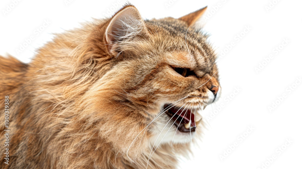 Surprised and angry cat with a funny expression isolated on transparent background Surprised and angry cat with a funny expression isolated on transparent background