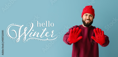 Handsome man in winter clot...