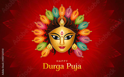 Durga puja background. Bangladeshi culture. Happy Durga puja. Minimal design.