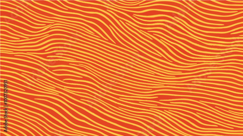 Geometric orange line pattern on red background vector. Perfect for decorative designs, packaging, and contemporary branding.