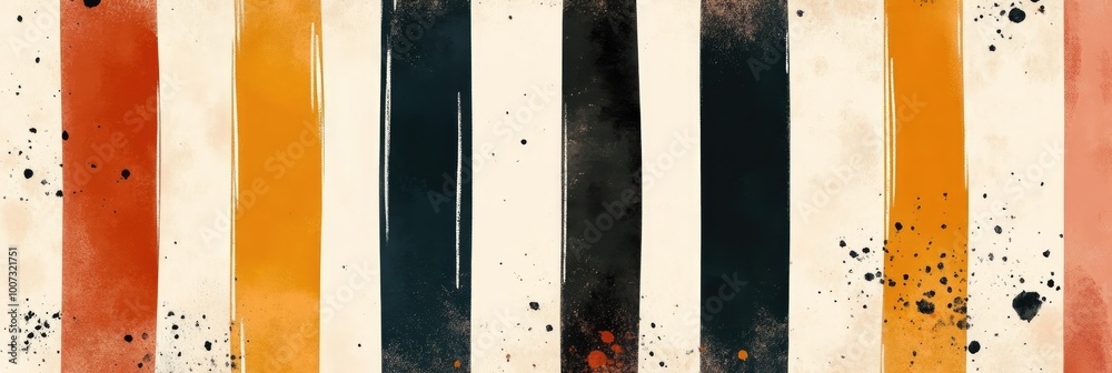 Hand-Drawn Vertical Striped Pattern with Speckles in Fall Colors Hand-Drawn Vertical Striped Pattern with Speckles in Fall Colors