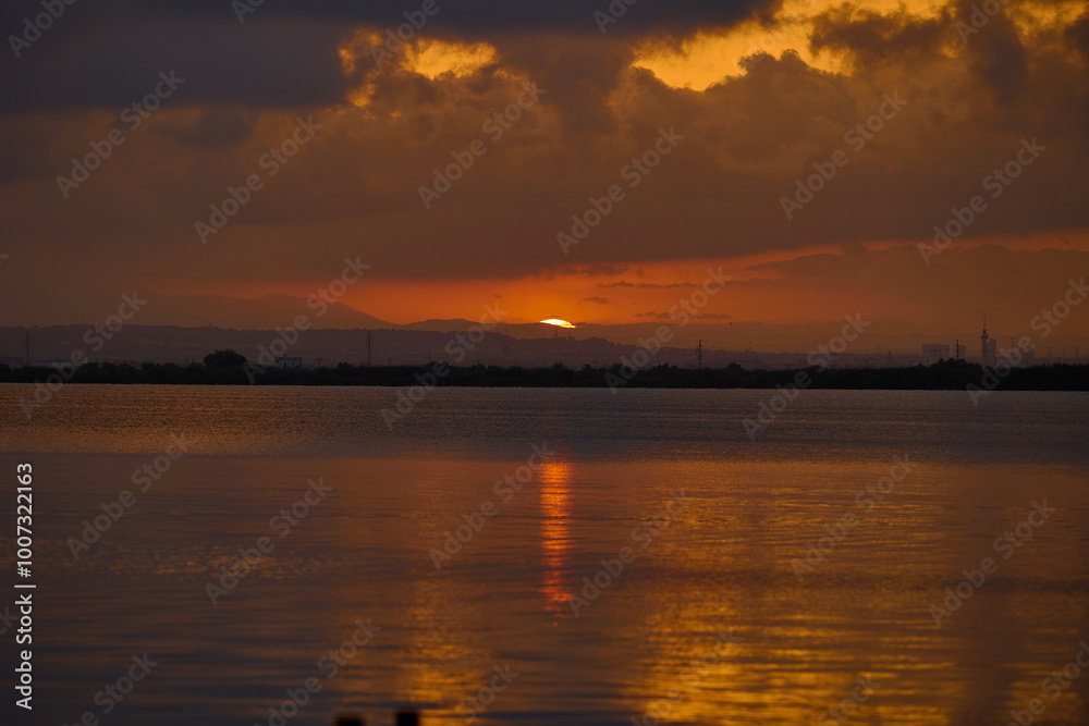 Wonderful sunset view on Albufera Lake in Spain Wonderful sunset view on Albufera Lake in Spain