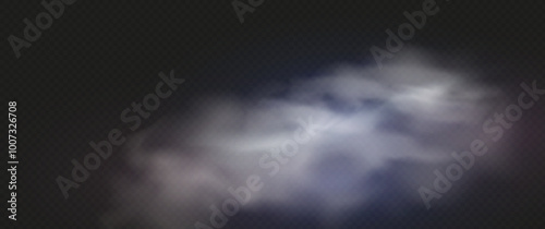 White smoke or fog flow on floor. Large mist in dark room on black background. Smoke on stage studio
