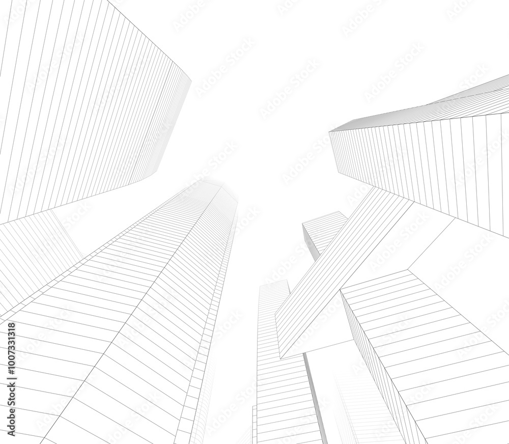 City architecture 3d illustration City architecture 3d illustration