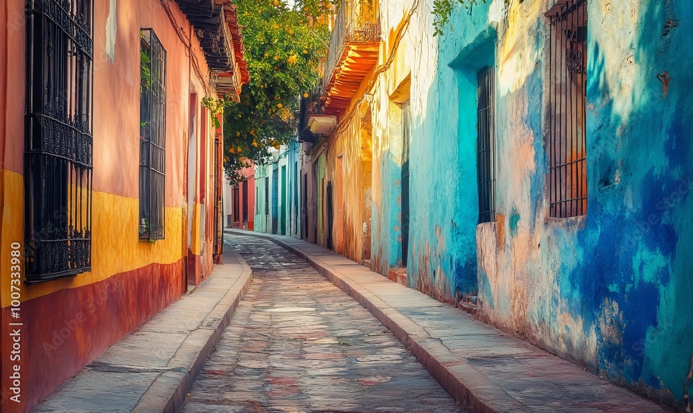 Fototapeta premium Colorful Street in Old