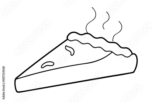 Cozy Slice of Pie with Steam Vector Design Capturing Homemade Goodness
