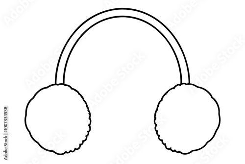 Fun Fluffy Winter Earmuffs Vector Image to Keep Your Ears Snug and Fashionable
