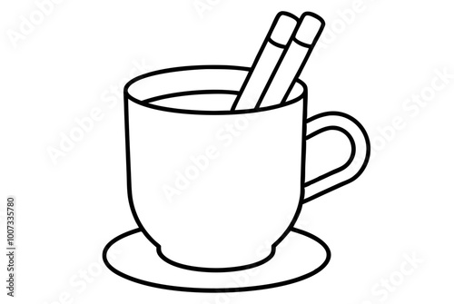 A cup of hot coffee with a cozy vector illustration of steaming warmth
