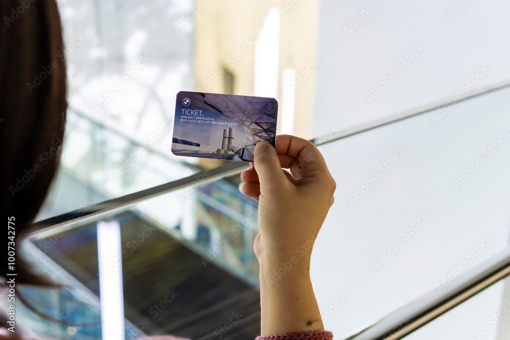 March 17th 2024 - Munich, Germany. Entrance ticket to the BMW Welt and ...