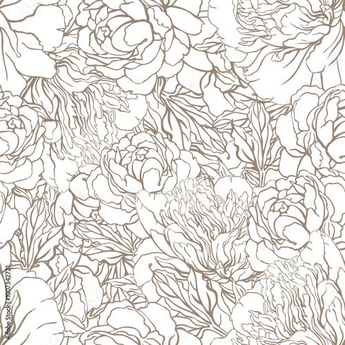 Floral seamless pattern, endless texture with flowers in vintage style. Wallpaper, background. Home decor.