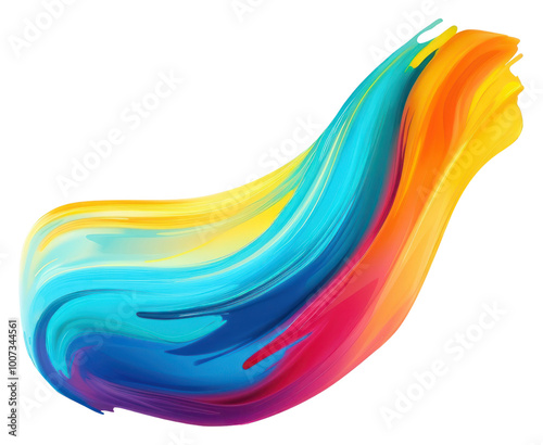 PNG Flat rainbow paint brushstroke white background creativity abstract.