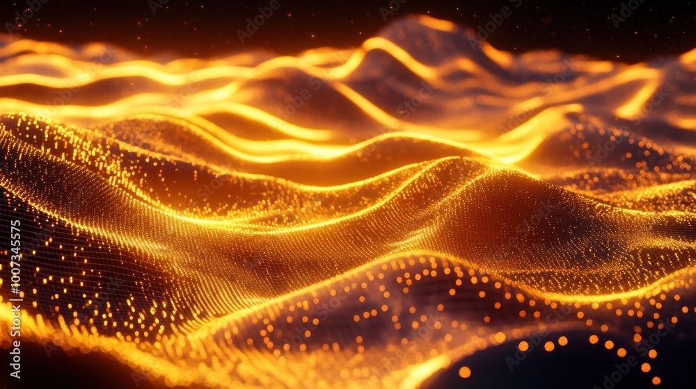 Fototapeta premium Abstract Golden Waves