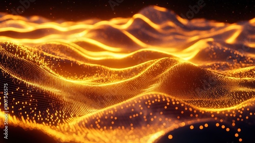 Abstract Golden Waves photo