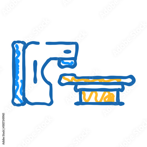 radiation therapy machine nuclear energy doodle icon sketch vector. radiation therapy machine nuclear energy sign. isolated symbol illustration photo