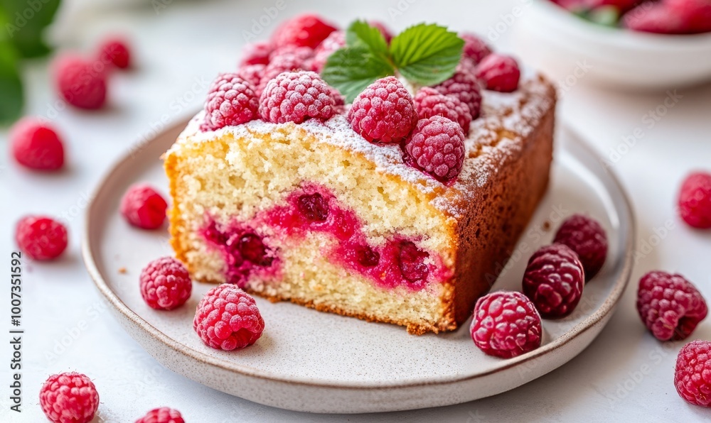 Slices of Raspberry Cardamom Cake Slices of Raspberry Cardamom Cake
