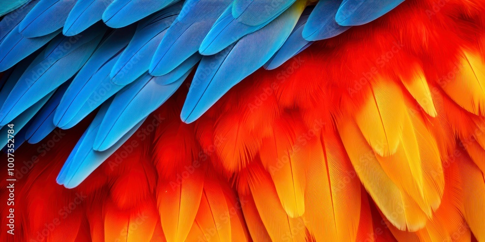 Obraz premium Macaw feathers background, Scarlet Macaw