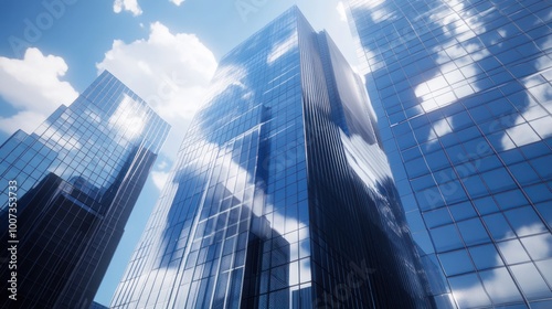 Wallpaper Mural Modern Skyscrapers Reflecting the Clouds Torontodigital.ca
