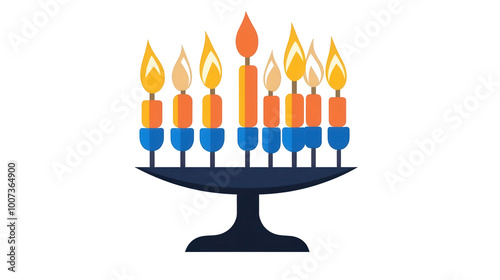 Flat Hanukkah Napkin Icon, Essential Tableware for the Festival Celebration, PNG File, Transparent Background
