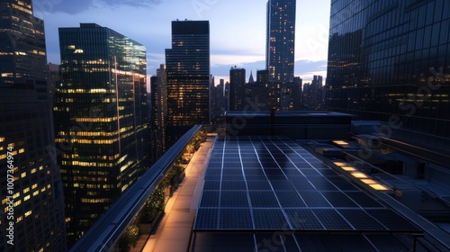 Cityscape with Solar Panels