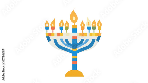 Flat Hanukkah Napkin Icon, Essential Tableware for the Festival Celebration, PNG File, Transparent Background
