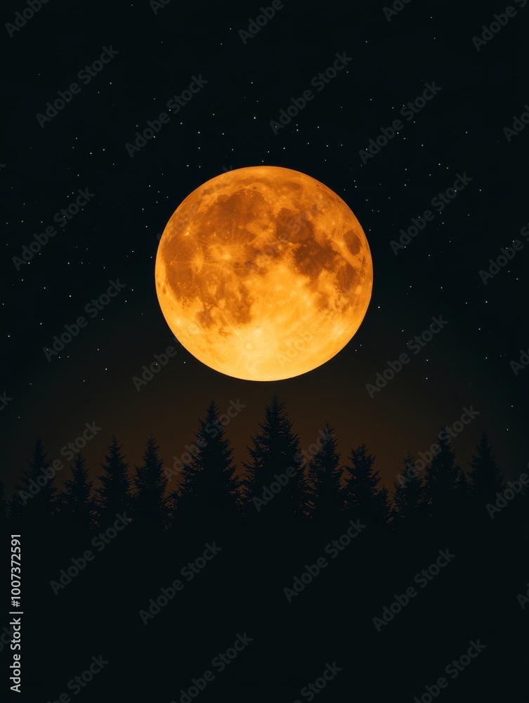 Illustration of a snowcovered forest with a glowing Christmas tree in the center surrounded by twinkling stars and a full moon Perfect for holiday cards and festive winter greetings with a magical and Illustration of a snowcovered forest with a glowing Christmas tree in the center surrounded by twinkling stars and a full moon Perfect for holiday cards and festive winter greetings with a magical and