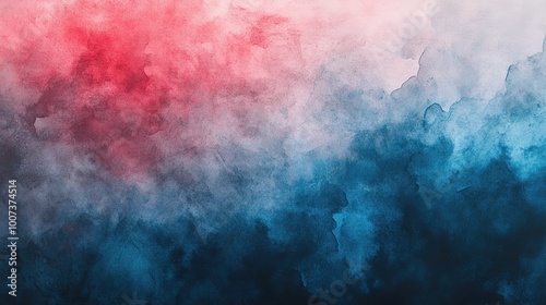 Abstract Watercolor Background in Red and Blue Tones