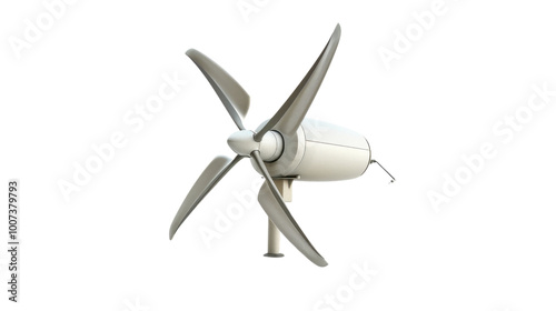 Compact wind turbine designed for residential use on white background