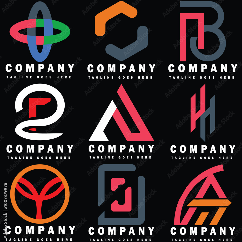 Free vector set of company logo design Free vector set of company logo design