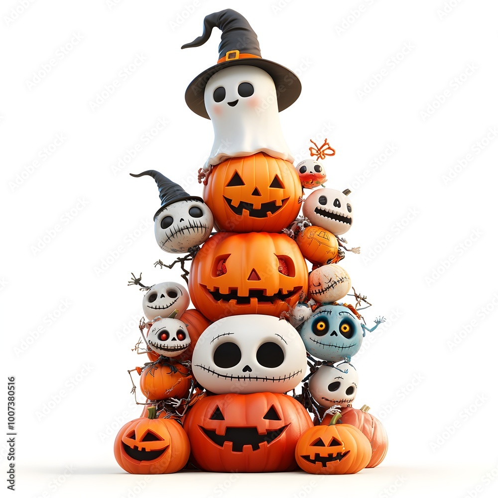 Unique Halloween Display Featuring Skulls and Pumpkins in a Creative Setup picture Unique Halloween Display Featuring Skulls and Pumpkins in a Creative Setup picture