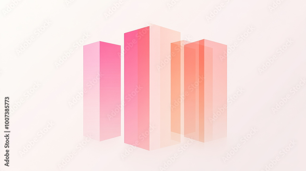 Abstract pink and orange translucent geometric shapes. Abstract pink and orange translucent geometric shapes.