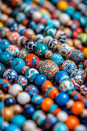 There are stones in the Tibetan market at the Wednesday Flea Market in Anjuna, Goa, India. photo