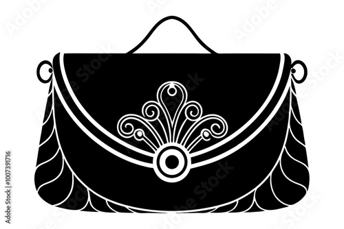 Clutch Bag Vector Small Size with Elegant Decorative Clasp Design