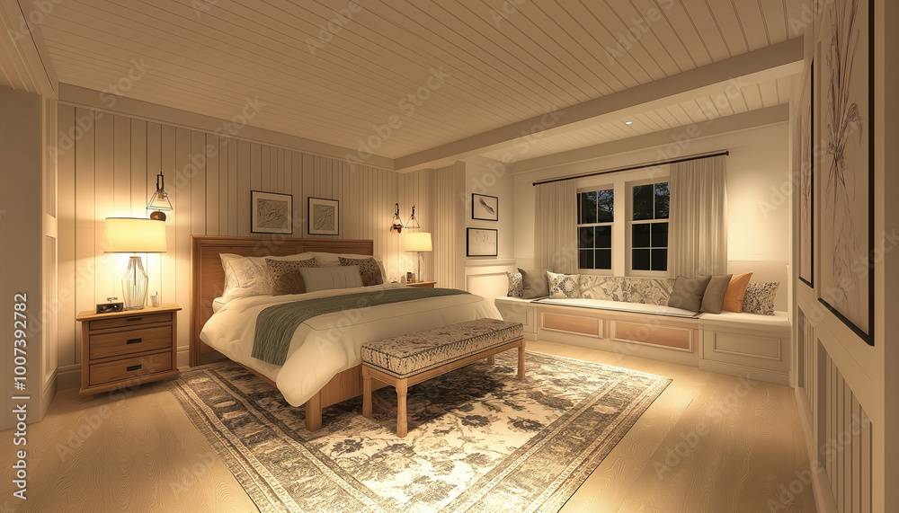 Fototapeta premium AI generator image of modern living room space with some furnitures , shelves lamps room and dark grey concrete walls , with some AC pipes on the ceiling , real photo wide angle shot