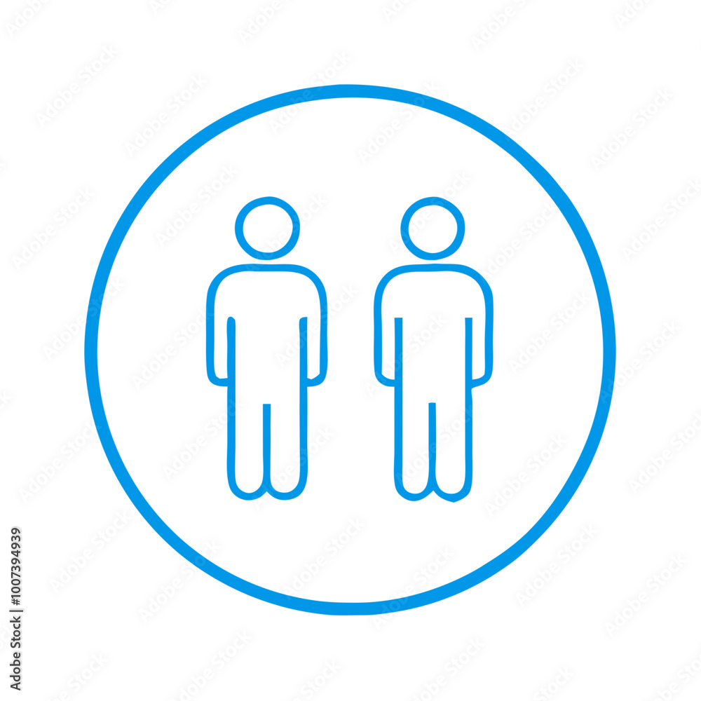 Simple Blue People Symbolizing Community and Teamwork Vector Simple Blue People Symbolizing Community and Teamwork Vector