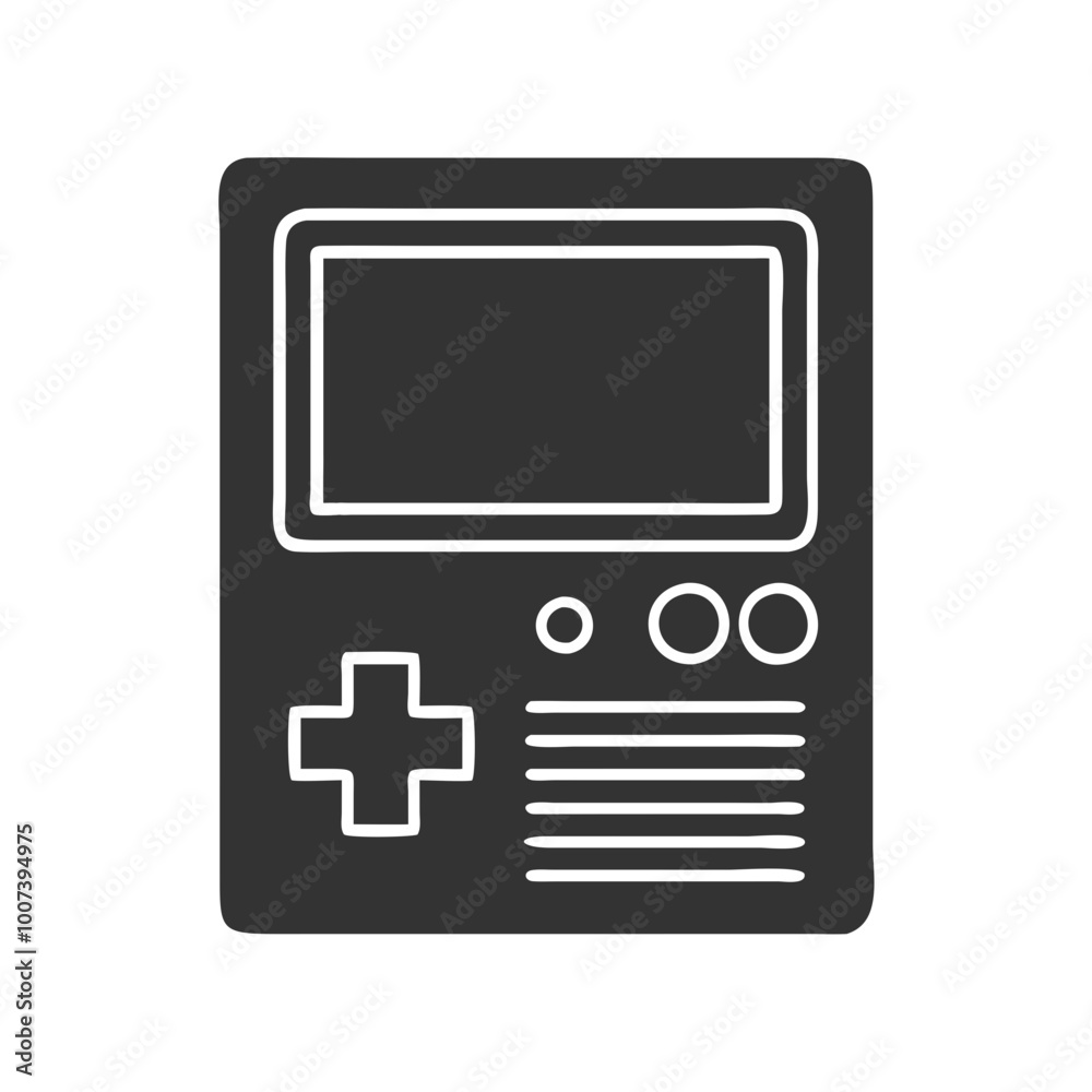 Retro Handheld Game Console Vector Illustration Gaming for Nostalgia Theme Retro Handheld Game Console Vector Illustration Gaming for Nostalgia Theme