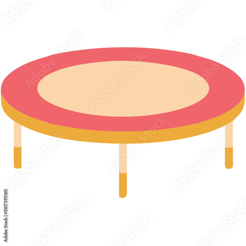  Colorful Vector Illustration of a Trampoline for Fitness and Recreation Activities