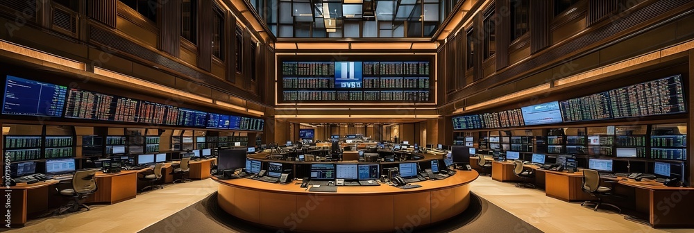 Fototapeta premium a model of a large modern trading room
