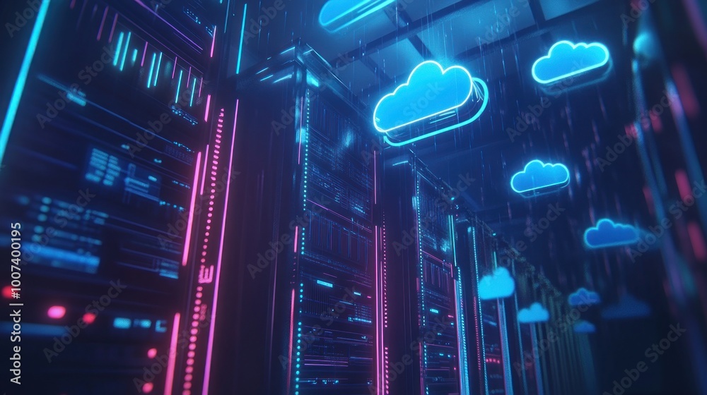 Fototapeta premium Cloud Computing Data Center
