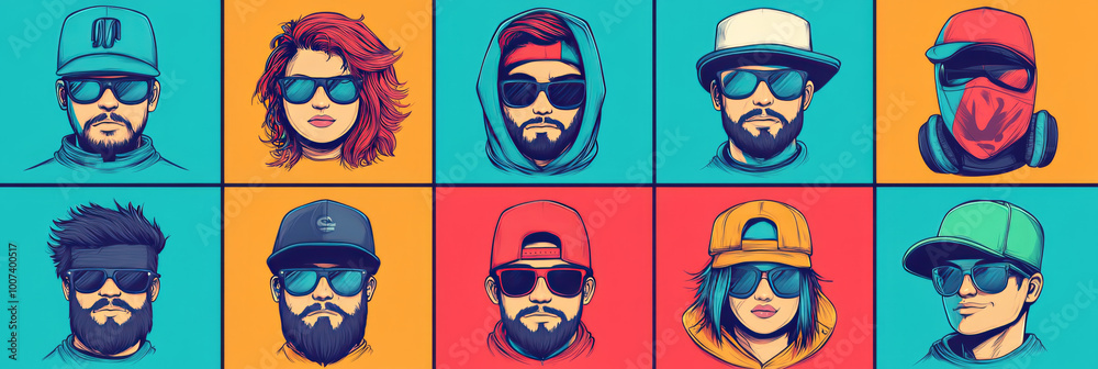 Cool avatars with colorful backgrounds. Cool avatars with colorful backgrounds.