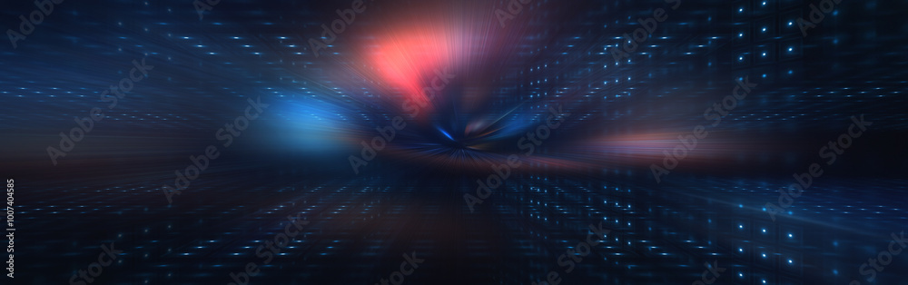 Fototapeta premium Light neon tunnel, abstract neon background.