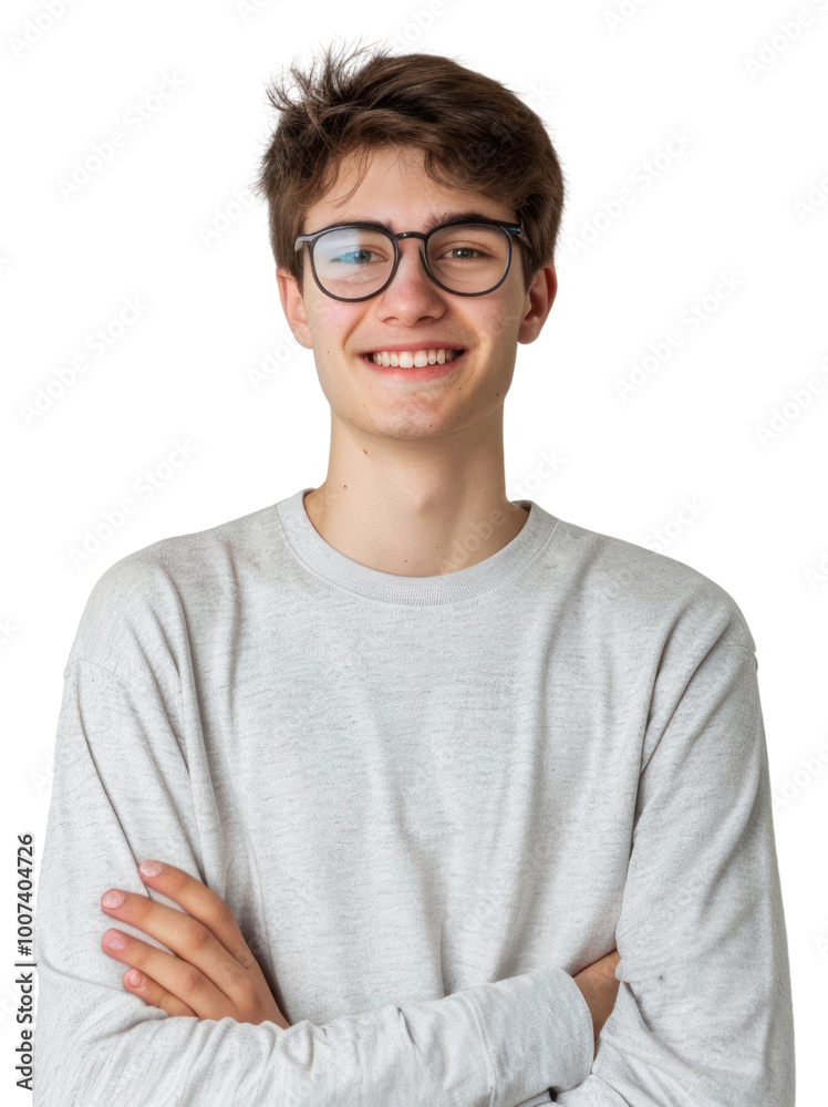 Smiling young man with glasses Smiling young man with glasses