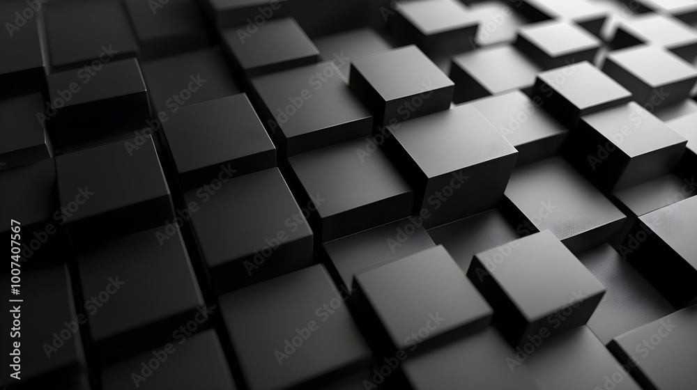 Black and White 3D Cube Background Featuring Modern Abstract Geometric Design Black and White 3D Cube Background Featuring Modern Abstract Geometric Design