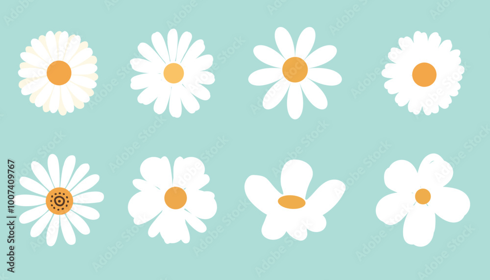 Collection of daisy icon, vector botanical flowers , White daisies illustration, botany style design. Perfect for branding, this illustration. Collection of daisy icon, vector botanical flowers , White daisies illustration, botany style design. Perfect for branding, this illustration.